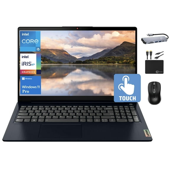 Lenovo IdeaPad 3i Business Laptop 2024, 15.6" FHD IPS Touch Display, Intel Core i5-1155G7 (up to 4.5GHz), Intel Iris Xe Graphics, 24GB RAM, 1TB SSD, HD Webcam, Wi-Fi 6, Win 11 Pro  MarxsolAccessory