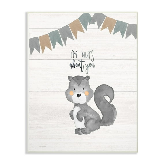 The Kids Room by Stupell I'M Nuts About You Squirrel Wall Plaque Art, 10 x 0.5 x 15
