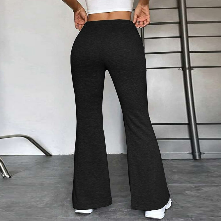 Baqcunre Sports Yoga Women s Loose Flare Pants Women s Solid Color Sportswear Jogging Pants Cuffed Sweatpants Size S 3XL Yoga Pants Women Flare Leggings Wide Leg Pants Woman Women s Pants Black Walmar...