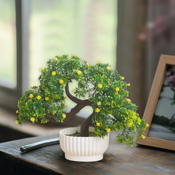 HongHeng Artificial Small Plant 1pc Fake Flower Potted Plant Bathroom for Indoor Decor Window Tabletop office Colorful