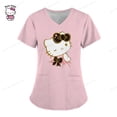 thumbnail image 3 of Camiseta Hello Kitty Camisetas Uniforme Enfermera Bolsillo Hello Kitty Cuello V Ropa Mujer Tops Hospital Top Mujer 2023 Uniforme Cuello, 3 of 5