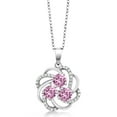 thumbnail image 2 of Gem Stone King 1.97 Ct Round Pink Created Sapphire 925 Sterling Silver Pendant, 2 of 5