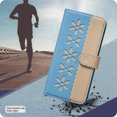 thumbnail image 6 of Compatible with iPhone 13 Wallet Case with Card Holder, Premium PU Leather Floral Design Flip Cover with Kickstand Magnetic Closure, RFID Blocking Phone Case for iPhone 13, Lightblue, 6 of 6