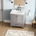 thumbnail image 3 of 30" Grey Vanity - Marble Countertop & Soft - Closing System - Bathroom Setup - Functional Storage Solution, 3 of 7