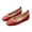 Red, variant on Women Flat Shoes Casual Shoes Floral Trim Square Toe Daily Walking Shoes Red