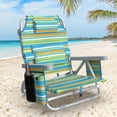 thumbnail image 3 of PNKKODW Backpack Beach Chair Reclining with 5 Adjustable Positions, Built-in Cooler & Backpack Straps - Portable Folding Beach Chairs for Adults, for Camping, Pool, Travel (Ocean Sunset), 3 of 10
