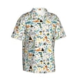 thumbnail image 2 of Daiia Cartoon Dinosaur Hawaiian Shirt for Men Gentle Cotton Regular Short Sleeve Casual-Small, 2 of 9