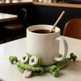 thumbnail image 4 of Handmade Animal Crochet Coasters (4pcs) – Funny 3D Mug Rug, Soft Drink Coaster for Tabletop Protection and Home Desk Decoration, 4 of 8