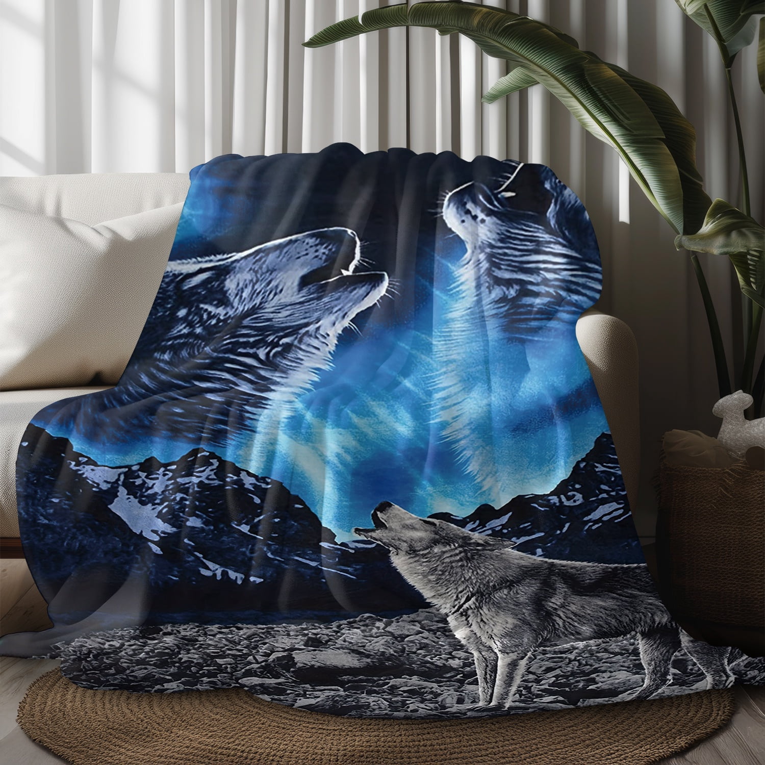 Fleece Blanket for Bed & Sofa - Soft Printed Throw Blanket, Fuzzy Blankets & Throws 50x60 Inches