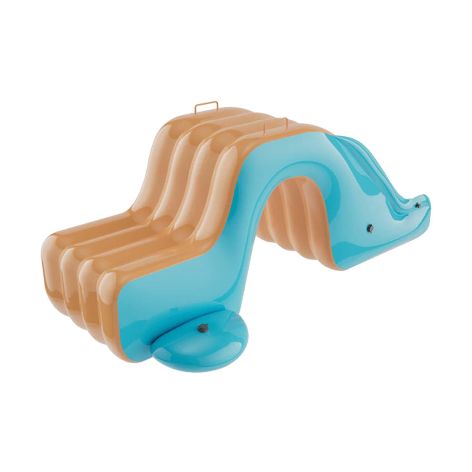oshhni Inflatable Pool Slide Inflatable Play Center for Yard Summer Parties Balcony Green and Orange