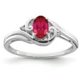 thumbnail image 4 of 925 Sterling Silver Rhodium Plated Diamond and Ruby Ring Size 8, 4 of 6