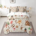 thumbnail image 2 of Homewish Gingerbread Man Snowman 7-Piece Queen Bedding Set - Xmas Deer Snowflake, 2 of 8