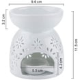 thumbnail image 4 of Juego de 2 quemadores de velas de cerámica, quemador de aceite esencial de aromaterapia, difusor de lámparas aromáticas, candelabro hueco en forma de estrella con cuchara, vela, blanco lechoso, 4 of 6