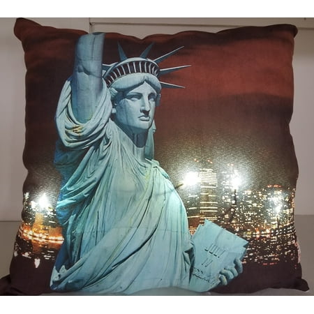 - LED Lighted Statue Of Liberty with New York City Skyline Pillow 17