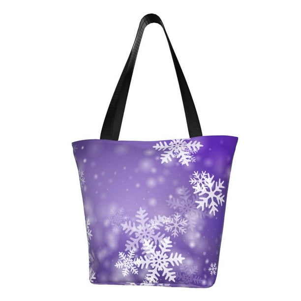 Balery Snowflakes Bolsa de Hombro con Diseño, Bolsa Grande y Duradera, Bolsa Versátil para Compras