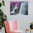 thumbnail image 3 of Chilfamy Waterfall and Purple Flowers Canvas Wall Art for Home Decor, Ready To Hang Room Art, Ideal Gift for Various Occasions 16x12in, 3 of 6