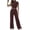 *2-Brown, variant on Women's 2 Piece Drawstring Sweatsuit Sets,Short Sleeve Crop Top and Wide Leg Pants For Women,Ladies Y2K Going Out Outfits with Pockets,Black,S-2XL