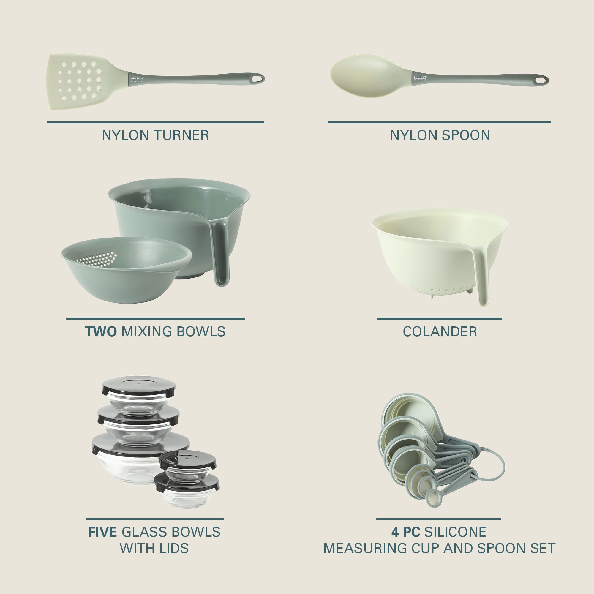 Gibson Home Barnsdall 78-Piece Non-Stick Aluminum Cookware Set, Pots and Pans with Bakeware & Utensils, Green