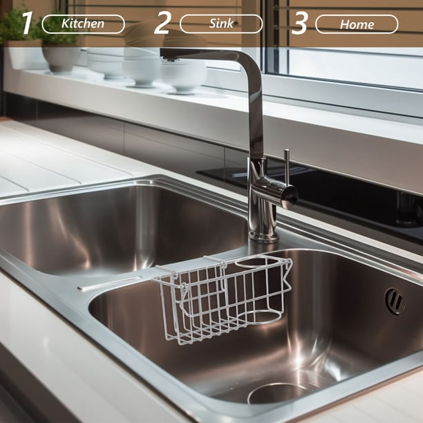 Raindrops Rack Para Esponja Y Escurridor Multifuncional De Acero Inoxidable Para Fregadero