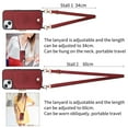 thumbnail image 5 of SaniMore Case for iPhone 14 (6.1" 2022), [Crossbody Adjustable Lanyard Zipper Wallet Card Slots] PU Leather Luxury Love Heart Kickstand Magnetic Car Mount Wallet Cover foe Girls Women, Red, 5 of 11