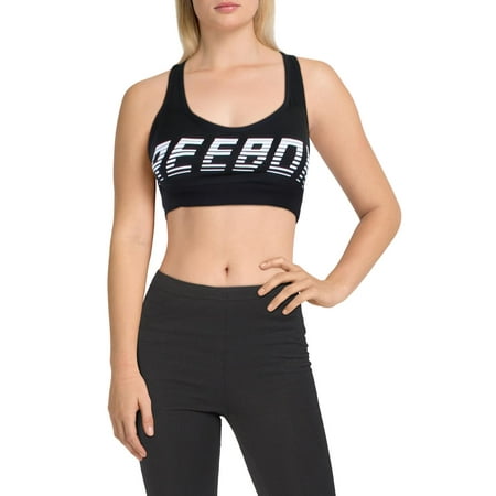 

Reebok Womens Hero Racer Medium Support Fitness Sports Bra B/W M
