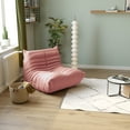 thumbnail image 4 of Magic Home Modern Sectional Sofa Togo Sofa Lazy Sofa Foam Couch Floor Sofa for Bedroom,Living Room,Apartment and Small Space,Single Seat Sofa,Pink, 4 of 9