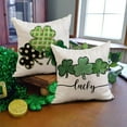 thumbnail image 4 of St Patricks Day Pillow Covers 20x20 Lucky Clover Throw Pillow Clover Cushion Case Decoration for Sofa Couch, 4 of 6