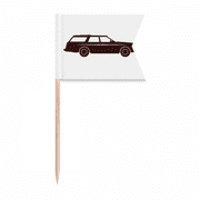 Geometric Classic Cars Black Outline Toothpick Flags Labeling Marking for Party Cake Food Cheeseplate