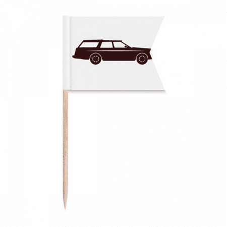 Geometric Classic Cars Black Outline Toothpick Flags Labeling Marking for Party Cake Food Cheeseplate