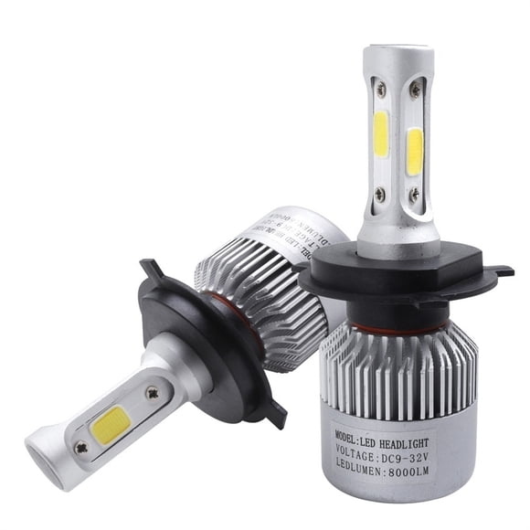 Car LED Headlight H4 Beam Bulb Head Lamp Fog Light 12V-24V S2 H4 Hi/low 72W 8000LM COB Auto Accessories Parts 2 Pcs ,Easy to Use