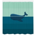 thumbnail image 3 of Ambesonne Ocean Shower Curtain, Blue Whale in the Sea, 69"Wx84"L, Pale Blue and Dark Blue, 3 of 5