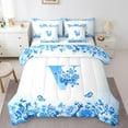 thumbnail image 1 of Erosebridal Letter Initial Bed in a Bag Full size,Monogrammed Personalized Bed Set,Flower Decor,Reversible,7pcs, 1 of 1