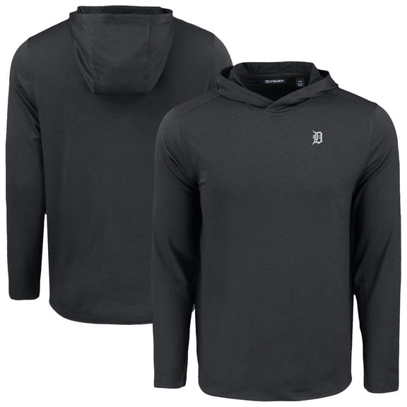 Men's Cutter & Buck Black Detroit Tigers Coastline Epic Comfort Eco Recycled Long Sleeve Hoodie T-Shirt