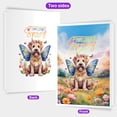 thumbnail image 2 of Welcome Spring Fairy Soft Coated Wheaten Terrier in Flower Meadow 5x7in Folded Greeting Card Wheatie Dog Lover Single Note Card with Envelope - 13002, 2 of 5