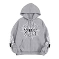 thumbnail image 2 of OIOLOYJM Spider Web Zip Up Hoodies Women Oversized Long Sleeve Halloween Graphic Holiday Casual Hooded Jackets Y2K Fashion Spooky Party Going Out Streetwear with Pockets, 2 of 4
