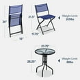 thumbnail image 3 of Best Choice Products 3-Piece Patio Bistro Dining Furniture Set w/ Glass Tabletop, Folding Chairs - Navy, 3 of 10