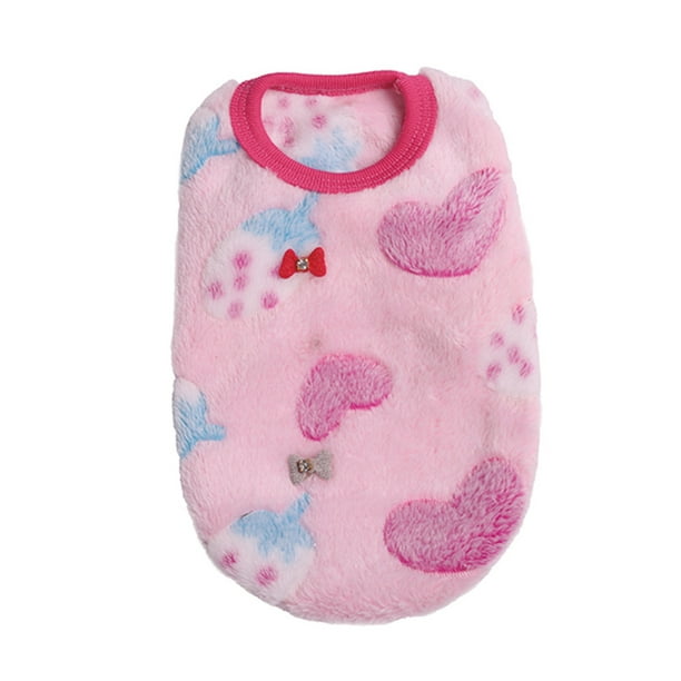 Mascotas Ropa Coral Velvet Chaleco Cálido Mantenimiento Chalecos Elásticos Con Patrones Lindos Ropa Cómodo Suministros para uso de la piel M M Tipo 1 kenally PT000674-04