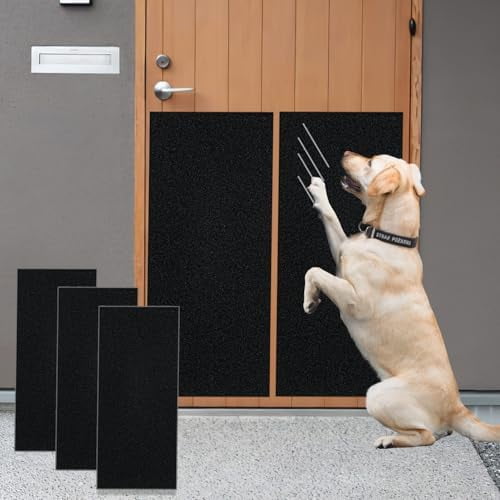 Protector para puertas contra arañazos de perro xin partner 25 x 381 cm negro