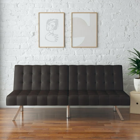 Mainstays, Morgan Futon, Brown Faux Leather