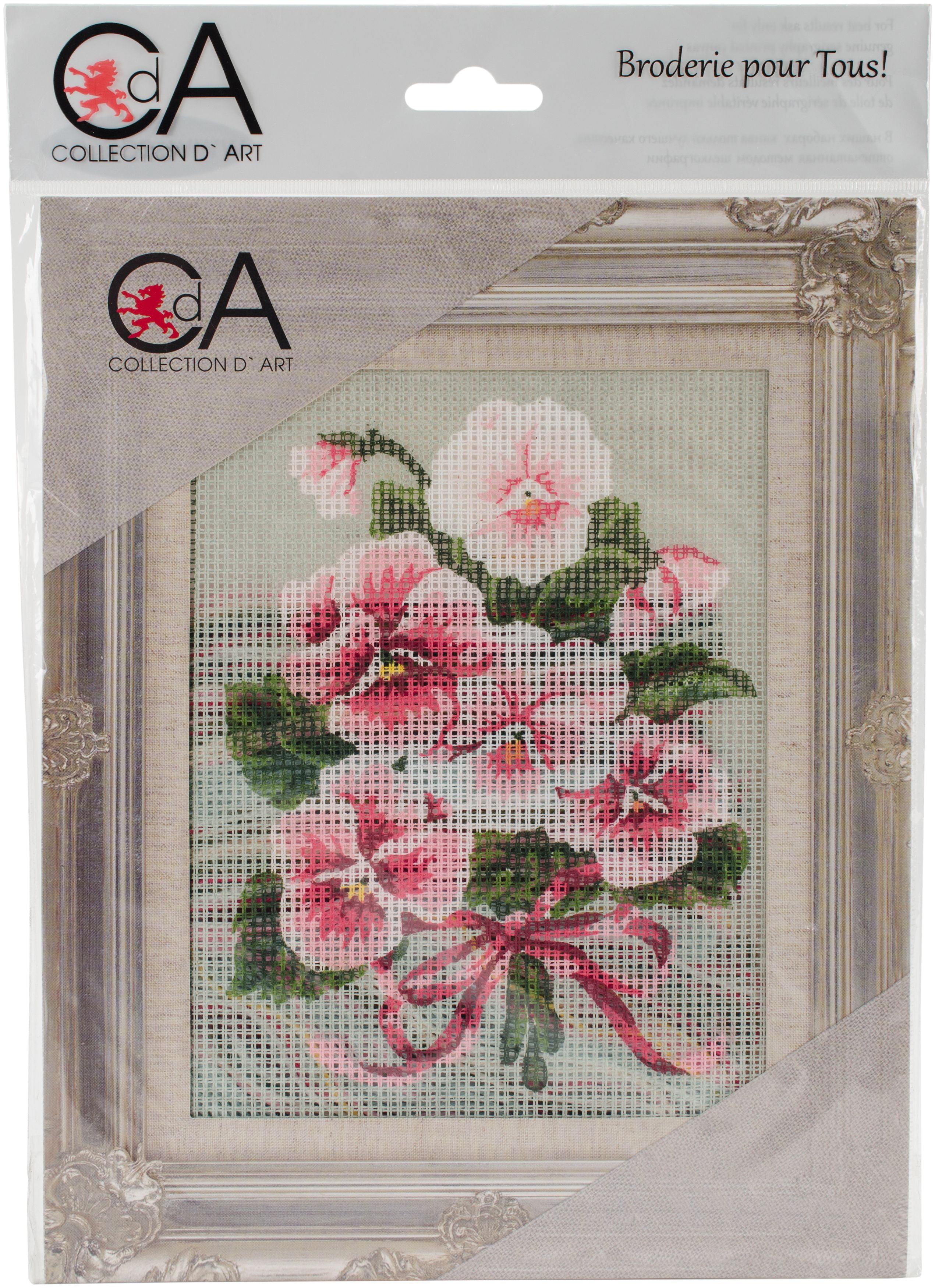 Collection D'art Stamped Needlepoint Kit 20X25cmPink Floral Bouquet