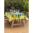 thumbnail image 3 of Outdoor Tablecloth with Umbrella Hole for Patio/Picnic/Party/Camping, Yellow Lemon Waterproof Table Cloth Rectangle Table Cover Washable, Summer Botanical Blue Yellow Buffalo Plaid (52"x 70"), 3 of 8