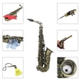thumbnail image 3 of High Grade Finish Bend Eb E-flat Alto Saxophone Sax Key Carve Pattern with Case Gloves Cleaning Cloth Straps Brush, 3 of 3