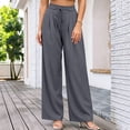 thumbnail image 6 of Plus Size Pants for Women Wide Leg High Waisted Casual Oversized Pants Women with Pockets S-3XL, 6 of 7