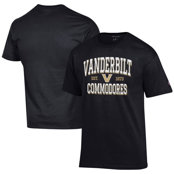 Men's Champion Black Vanderbilt Commodores Jersey T-Shirt