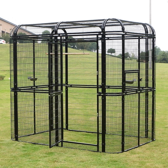 Picture of Walnest Pet Giant Big Outdoor Aviary, Extra Large Silver Black Parrot ...