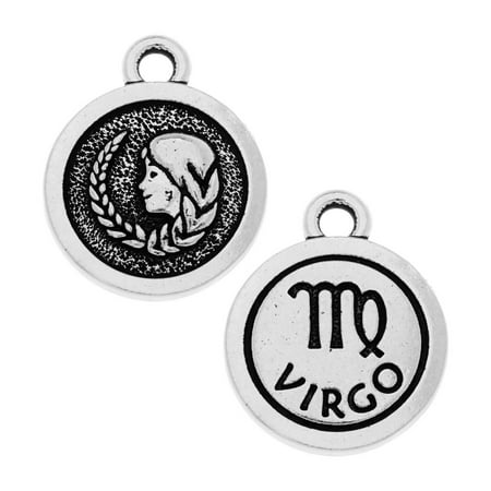 - TierraCast Zodiac Charm Collection, Virgo Symbol 19x15.25mm 1 Piece, Antiqued Silver Plated