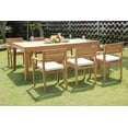 thumbnail image 7 of Teak Dining Set: 6 Seater 7 Pc: Large Caranasas 122" Double Extensions Premium Rectangle Dining Table & 6 Montana Stacking Arm/Captain Chairs Outdoor Patio Grade-A Teak Wood WholesaleTeak #WMDSMT12, 7 of 7
