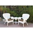 thumbnail image 2 of Jeco Windsor White Wicker Chair And End Table Set with Cushion Red/Brown, 2 of 5