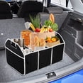thumbnail image 5 of Trunk Cargo Organizer, Portable Three Compartments Waterproof Cargo Trunk Groceries Collapsible Storage Organizer for Auto, SUV, Truck, Van, Black, 5 of 5