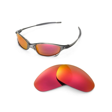Walleva Fire Red Replacement Lenses for Oakley Juliet Sunglasses